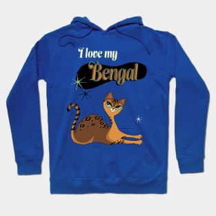 I Love My Bengal Cat Mid Century Hoodie